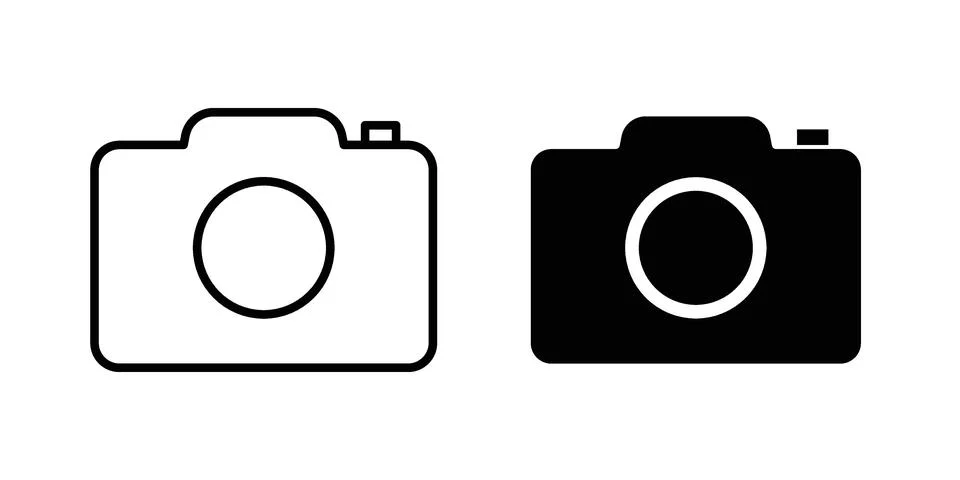 Camera icon symbol  illustration bundle in black colour 스톡 일러스트