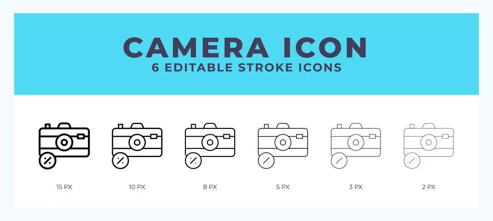 Camera icon symbol. Isolated. Vector illustration with editable stroke. イラスト素材