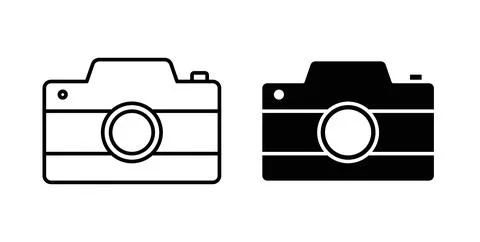 Camera icon symbol. Vector illustration pack in black color. 스톡 일러스트