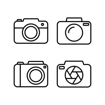 Camera Icon in trendy flat style isolated. Camera symbol web site design Illustrazione stock