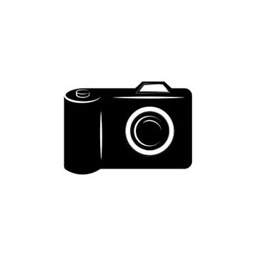 Camera icon vector black on white background Stock Illustration