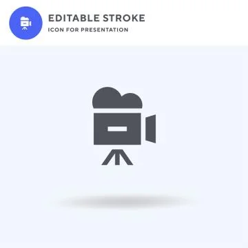 Camera icon vector, filled flat sign, solid pictogram isolated on white, logo Illustrazione stock