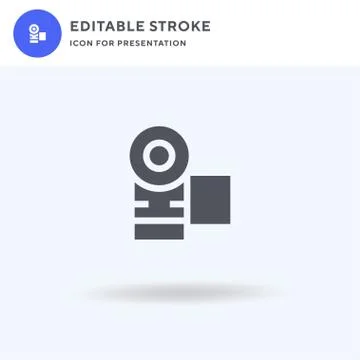 Camera icon vector, filled flat sign, solid pictogram isolated on white, logo Stock Illustration