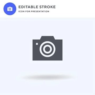 Camera icon vector, filled flat sign, solid pictogram isolated on white, logo 스톡 일러스트