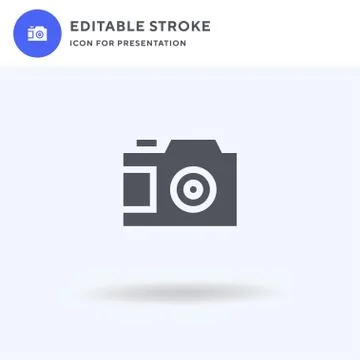 Camera icon vector, filled flat sign, solid pictogram isolated on white, logo Stock Illustration