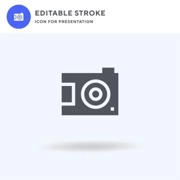 Camera icon vector, filled flat sign, solid pictogram isolated on white, logo イラスト素材