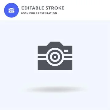Camera icon vector, filled flat sign, solid pictogram isolated on white, logo Stockillustratie