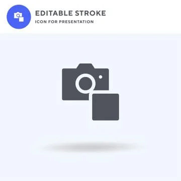 Camera icon vector, filled flat sign, solid pictogram isolated on white, logo Stockillustratie