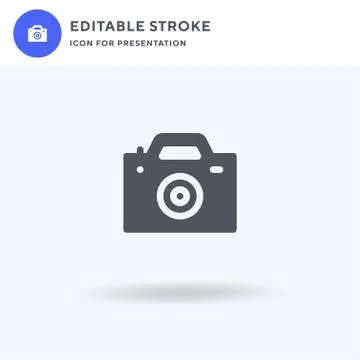 Camera icon vector, filled flat sign, solid pictogram isolated on white, logo Stock Illustration