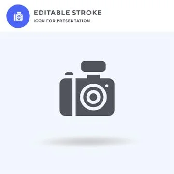 Camera icon vector, filled flat sign, solid pictogram isolated on white, logo 스톡 일러스트