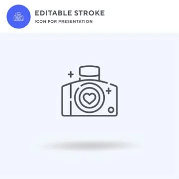 Camera icon vector, filled flat sign, solid pictogram isolated on white, logo 스톡 일러스트