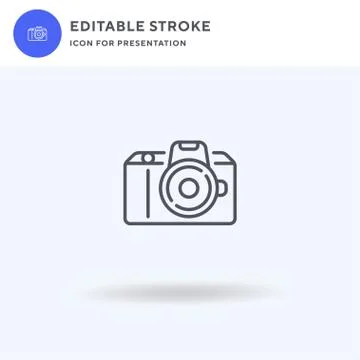 Camera icon vector, filled flat sign, solid pictogram isolated on white, logo Stock Illustration