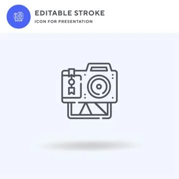 Camera icon vector, filled flat sign, solid pictogram isolated on white, logo Stock Illustration