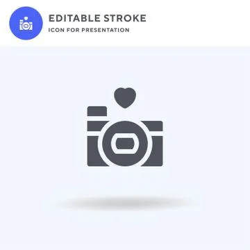 Camera icon vector, filled flat sign, solid pictogram isolated on white, logo 스톡 일러스트