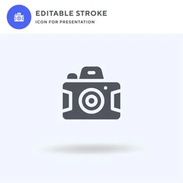 Camera icon vector, filled flat sign, solid pictogram isolated on white, logo Stock Illustration