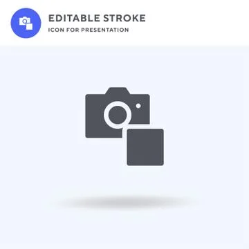 Camera icon vector, filled flat sign, solid pictogram isolated on white, logo Stock Illustration