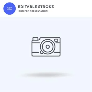 Camera icon vector, filled flat sign, solid pictogram isolated on white, logo Stock Illustration