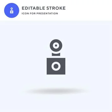 Camera icon vector, filled flat sign, solid pictogram isolated on white, logo 스톡 일러스트