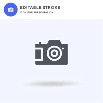 Camera icon vector, filled flat sign, solid pictogram isolated on white, logo 스톡 일러스트