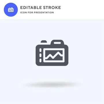 Camera icon vector, filled flat sign, solid pictogram isolated on white, logo Stock Illustration