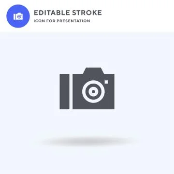 Camera icon vector, filled flat sign, solid pictogram isolated on white, logo イラスト素材