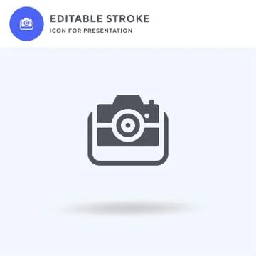 Camera icon vector, filled flat sign, solid pictogram isolated on white, logo Stock Illustration