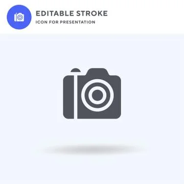 Camera icon vector, filled flat sign, solid pictogram isolated on white, logo Stock Illustration