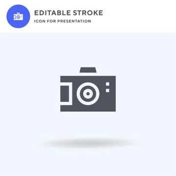 Camera icon vector, filled flat sign, solid pictogram isolated on white, logo 스톡 일러스트