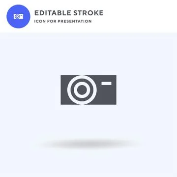 Camera icon vector, filled flat sign, solid pictogram isolated on white, logo Stock Illustration