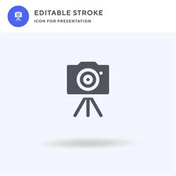 Camera icon vector, filled flat sign, solid pictogram isolated on white, logo Stock Illustration