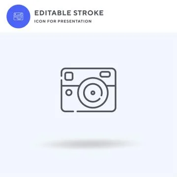 Camera icon vector, filled flat sign, solid pictogram isolated on white, logo 스톡 일러스트