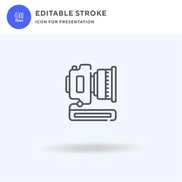 Camera icon vector, filled flat sign, solid pictogram isolated on white, logo Illustrazione stock