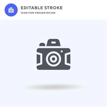Camera icon vector, filled flat sign, solid pictogram isolated on white, logo イラスト素材
