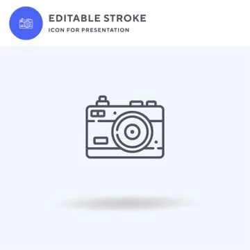 Camera icon vector, filled flat sign, solid pictogram isolated on white, logo Stock Illustration
