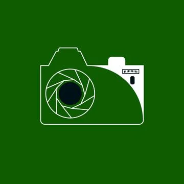 Camera Icon Vector illustration isolated on Green Background Stock Illustration
