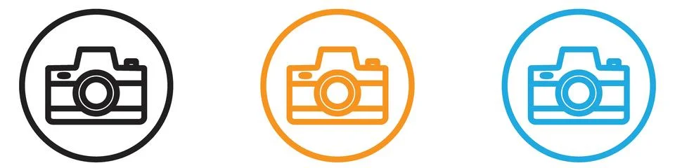 Camera icon vector logo set collection for web app ui Stock Illustration