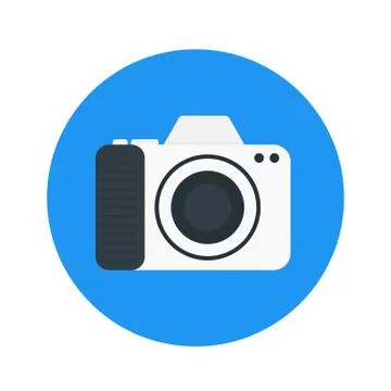 Camera icon, vector pictogram in flat style Illustrazione stock