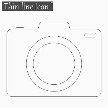 Camera icon Vector Style thin line Stock Illustration