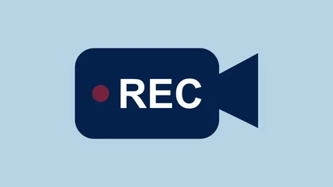 Camera icon, video recording software 2d Animation with Alpha Matte Stock Footage 335341317