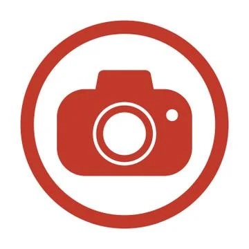 Camera icon on white background Illustrazione stock
