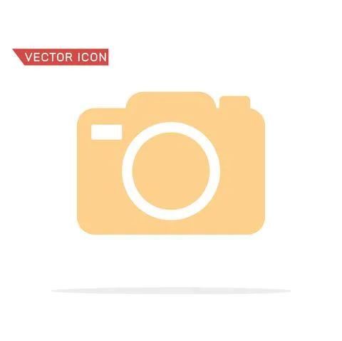 Camera icon yellow symbol flat style Stock Illustration