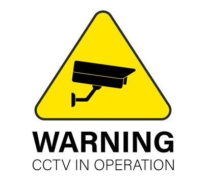 The camera icon in yellow triangle. Sign Warning - CCTV is working. Recorde.. Stock Illustration