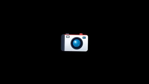 Camera icons flashing on black background. 4K Stock Footage 340882732