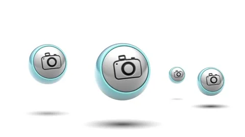 Camera-Icons-Floating-3D Stock Footage 316550364