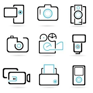 Camera icons Stock Illustration