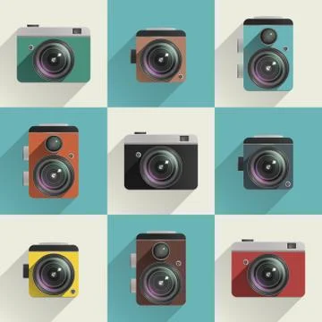 Camera icons Stock Illustration