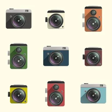 Camera icons Stock Illustration
