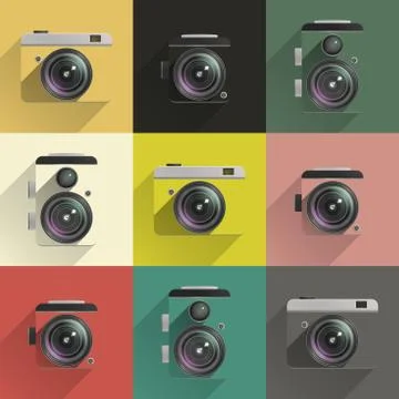 Camera icons Stock Illustration