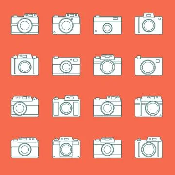 Camera icons or symbol on background. Stock Illustration