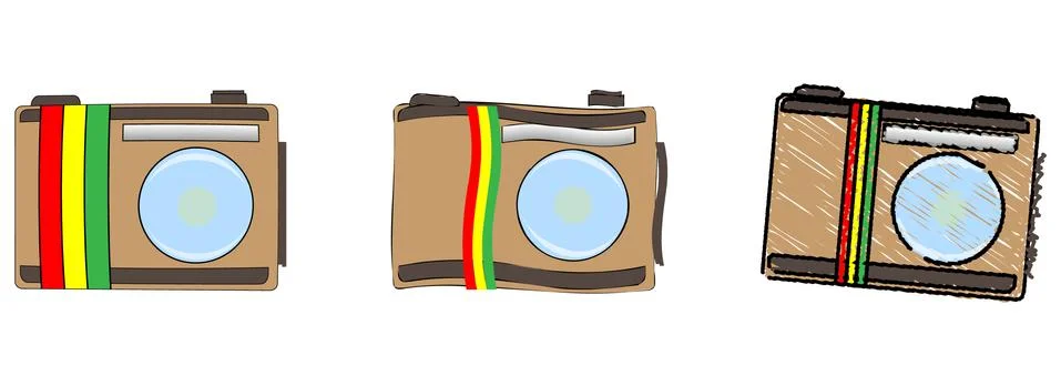 Camera icons set 03 스톡 일러스트